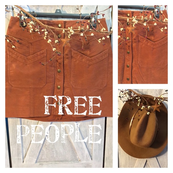 Free People Dresses & Skirts - Free People/Leather Mini skirt
